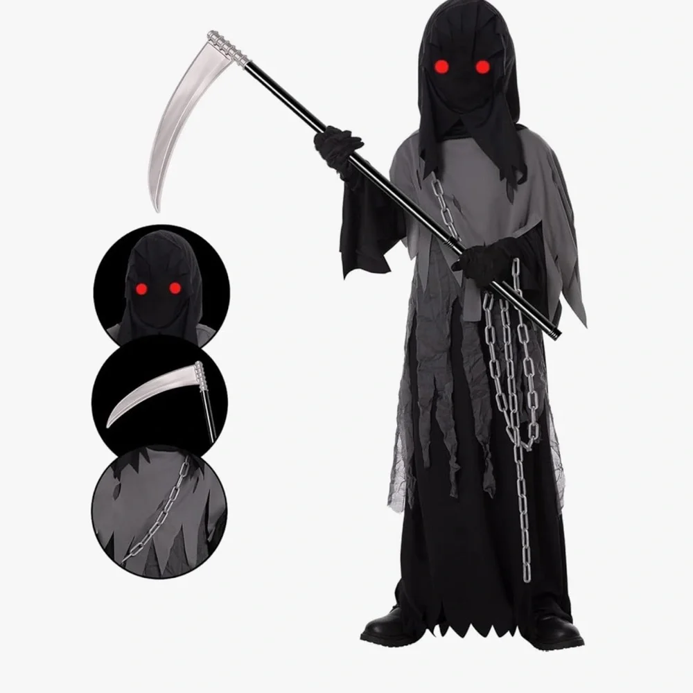 Kids‎ Grim Reaper Costume - Black and Gray S